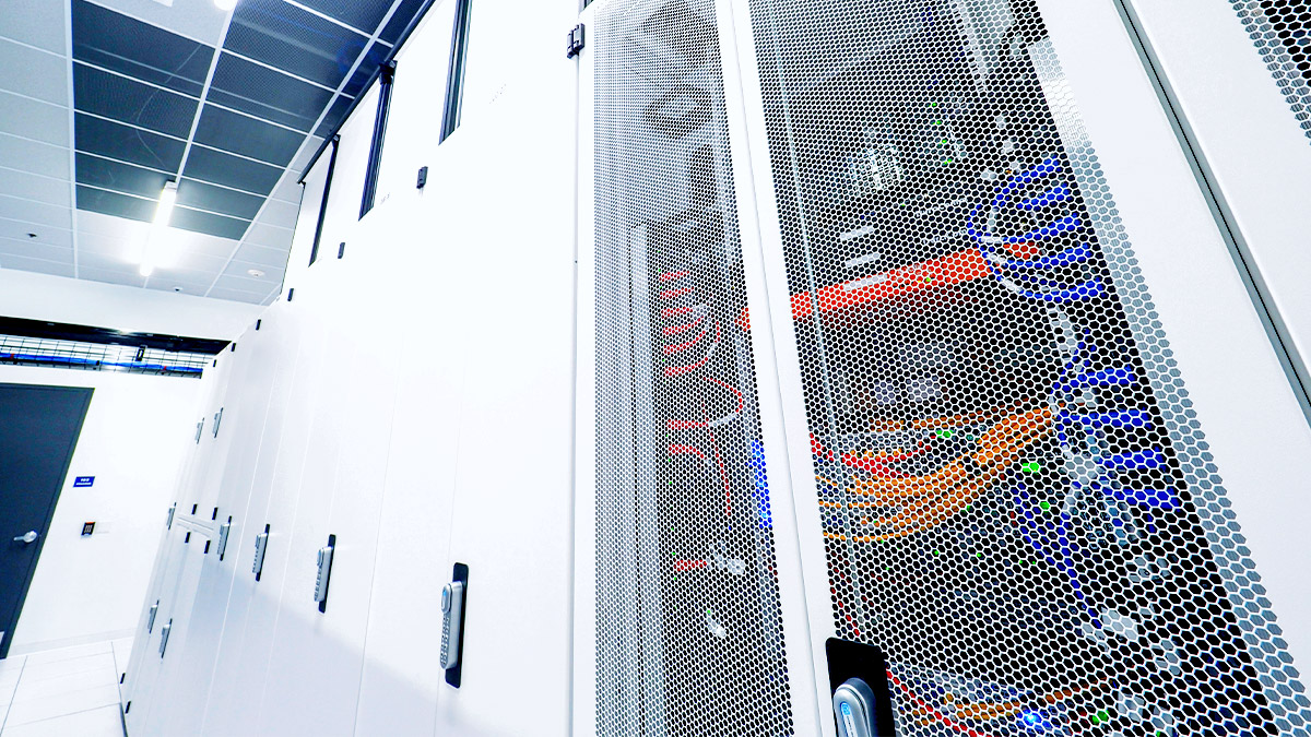 telnet worldwide’s white data center cabinets