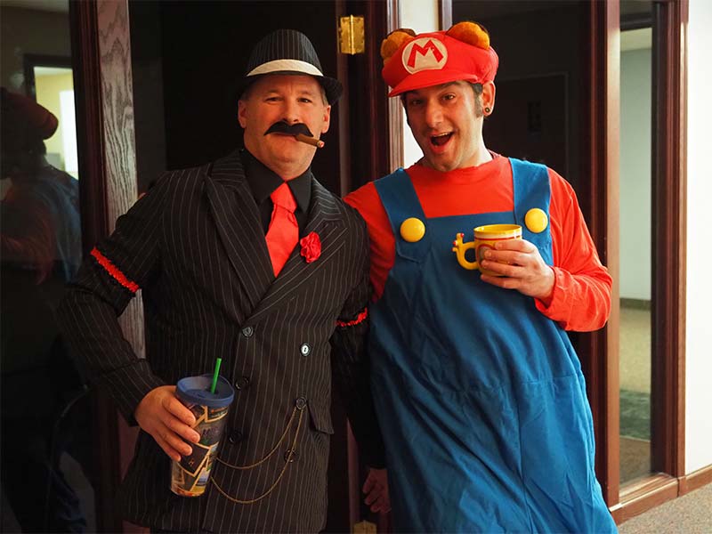 Matt Iannuzzi and Peter Lammers wearing Halloween Costumes