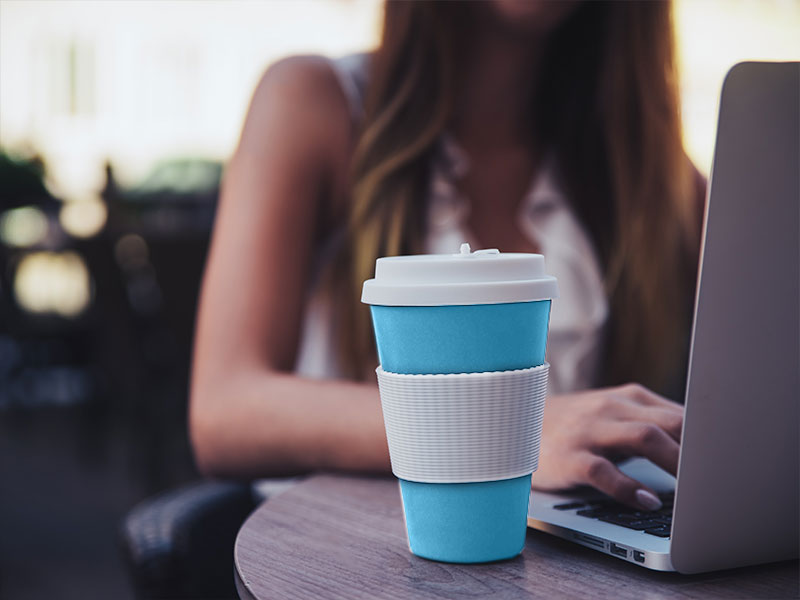 woman being productive while working remote