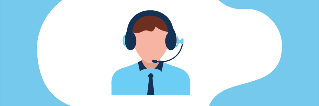 Employee talking on headset 